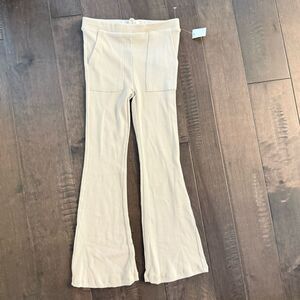 Jessica Simpson Ribbed Flare Pants Leggings Camel Kids Beige Flared Pants Girls